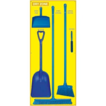 NATIONAL MARKER CO National Marker Dry Zone Shadow Board Combo Kit, Yellow/Blue, 68 X 30, Pro Series Acrylic - SBK139FG